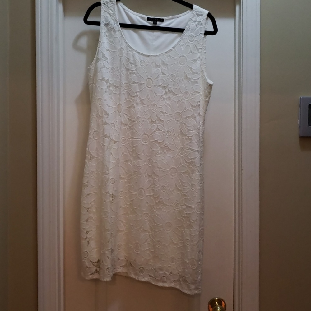 Sleeveless white dress